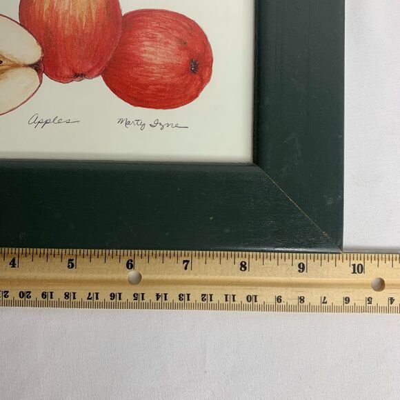 Farmhouse Framed Art Print Trio Of Apples Appears Original Artist Signed - Picture 5 of 7